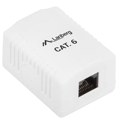 LANBERG OPBOUW CAT.6 1XRJ45 CONTACTDOOS WIT