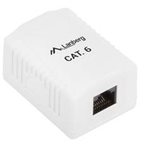 LANBERG OPBOUW CAT.6 1XRJ45 CONTACTDOOS WIT - thumbnail