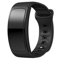 Siliconen polsband horloge band voor Samsung Gear Fit2 SM-R360 polsband maat: 126-175mm (zwart) - thumbnail