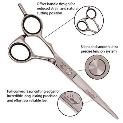 Dark Stag Scissors Offset Lefty Barber Scissors DS+ 6" 1Stuks Dark Stag Scissors Offset Lefty Barber Scissors DS+ 6" 1Stuks