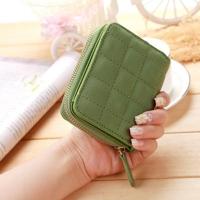 Vrouwen korte rits schattig Coin Purse mini portemonnee (groen) - thumbnail