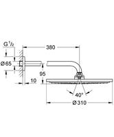 GROHE Rainshower Cosmopolitan 310 Hoofddouche - 31cm - 1 straalsoort - wandarm 28.6cm - chroom 26066000 - thumbnail