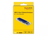 Delock Externe behuizing voor M.2 NVMe PCIe SSD met USB Type-C™ bus transparant - thumbnail