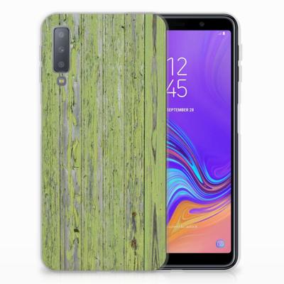 Samsung Galaxy A7 (2018) | Bumper Hoesje | Green Wood
