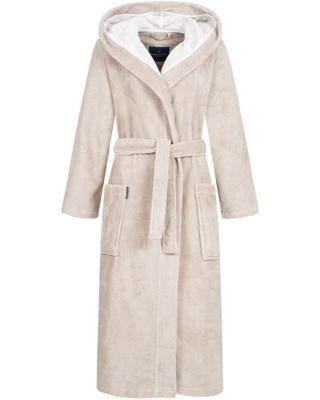 Morgenstern Morgenstern damesbadjas met capuchon Geena 2 zand Maat XL