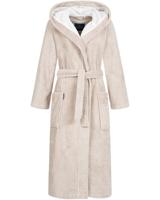 Morgenstern Morgenstern damesbadjas met capuchon Geena 2 zand Maat XL - thumbnail