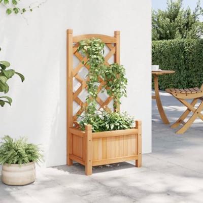 VidaXL Plantenbak met latwerk massief vurenhout bruin VidaXL Plantenbak met latwerk massief vurenhout bruin