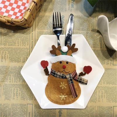 Santa Claus patroon servies mes vork Pocket cover tas kerst decoratie