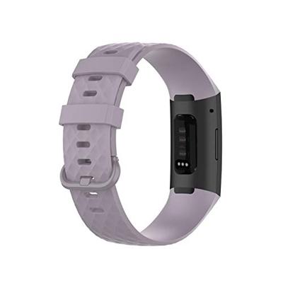 Fitbit Charge 3 & 4 siliconen diamant pattern bandje - Maat: Small - Lichtpaars - thumbnail