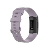 Fitbit Charge 3 & 4 siliconen diamant pattern bandje - Maat: Large - Lichtpaars - thumbnail