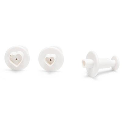 Patisse uitsteekvormen hart met uitdrukker 3-delig wit