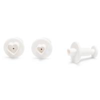 Patisse uitsteekvormen hart met uitdrukker 3-delig wit - thumbnail