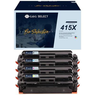 G&G Toner vervangt HP 415X Compatibel Combipack Zwart, Cyaan, Magenta, Geel W2030X/W2031X/W2033X/W2032X GS-H415X-4P G&G Toner vervangt HP 415X Compatibel Combipack Zwart, Cyaan, Magenta, Geel W2030X/W2031X/W2033X/W2032X GS-H415X-4P