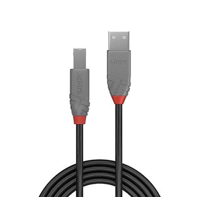 LINDY USB-kabel USB 2.0 USB-A stekker, USB-B stekker 3.00 m Zwart 36674 - thumbnail