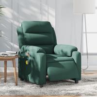Massagestoel elektrisch verstelbaar fluweel donkergroen - thumbnail