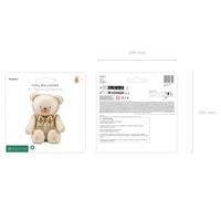 Staande Folieballon Teddybeer Creme Goud (75x84cm) - thumbnail