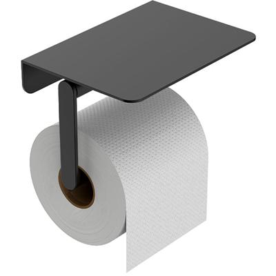 Wiesbaden Alonzo Toiletrolhouder met Planchet - Mat Zwart