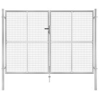 Tuinpoort gegalvaniseerd staal 300x175 cm zilver - thumbnail