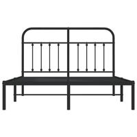 Bedframe met hoofdbord metaal zwart 140x190 cm - thumbnail