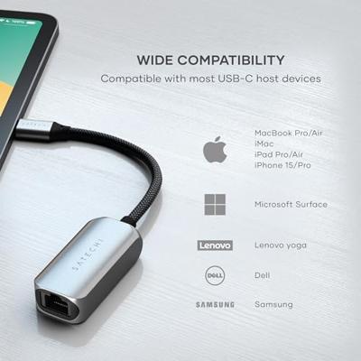 Satechi USB-C to Ethernet adapter (2.5 Gb) - Space Grey Satechi USB-C to Ethernet adapter (2.5 Gb) - Space Grey