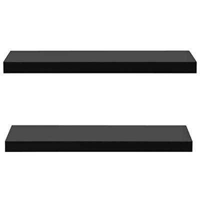 Wandschappen zwevend 2 st 80x20x3,8 cm zwart - thumbnail