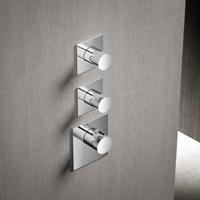 Hotbath Mate Afbouwdeel High Flow 2 Stopkranen Vierkant Chroom - thumbnail