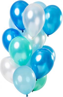Ballonnen Set Azuur Blauw Metallic Premium 30cm - 15 Stuks