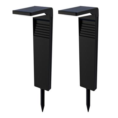 Set van 2 Maine Solar padverlichting prikspot - Geschikt voor buiten IP65 - Sfeervol 3000K warm wit licht - 2 lichtstanden - Zwart - 2 jaar garantie - Sokkellamp