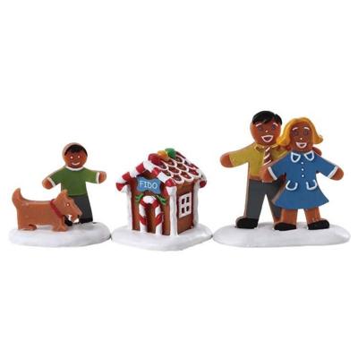 Kerstfiguur Fido s new house set of 3 LEMAX - Lemax