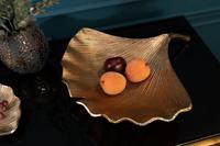 Decoratieve kom GINKGO 42cm goud handgemaakt metaal - 41775 - thumbnail