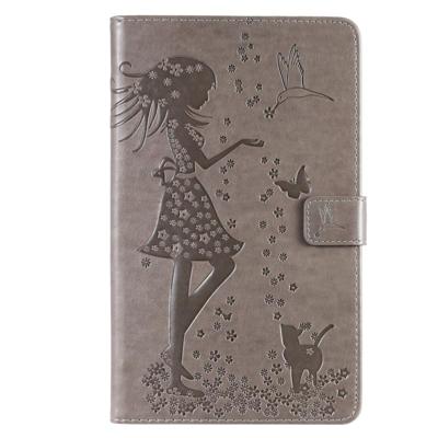 Voor Galaxy tab A 8 0 (2019) T295/T290 gedrukt afdrukken vrouw en kat patroon horizontale Flip lederen draagtas met houder & kaartsleuven & portemonne Voor Galaxy tab A 8 0 (2019) T295/T290 gedrukt afdrukken vrouw en kat patroon horizontale Flip lederen draagtas met houder & kaartsleuven & portemonne