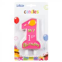 Kaars &apos;My 1st birthday&apos; Meisje - thumbnail