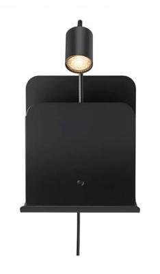 Nordlux Zwarte wandlampRoomi met usb-aansluiting - 2112551003