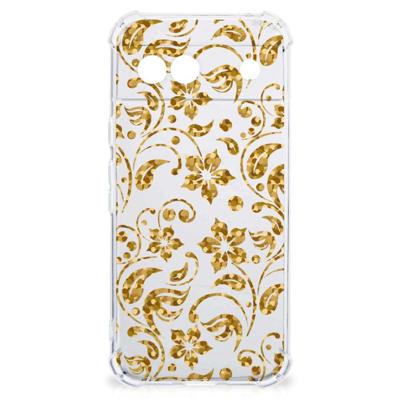 Google Pixel 8A Case Gouden Bloemen Google Pixel 8A Case Gouden Bloemen