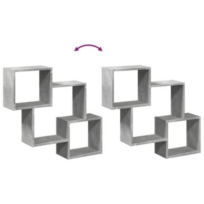 Wandkast 78x18x71 cm bewerkt hout betongrijs