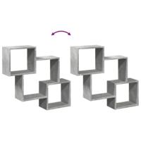 Wandkast 78x18x71 cm bewerkt hout betongrijs - thumbnail