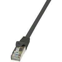 LogiLink CP1023S RJ45 Netwerkkabel, patchkabel CAT 5e F/UTP 0.50 m Zwart Snagless 1 stuk(s) - thumbnail