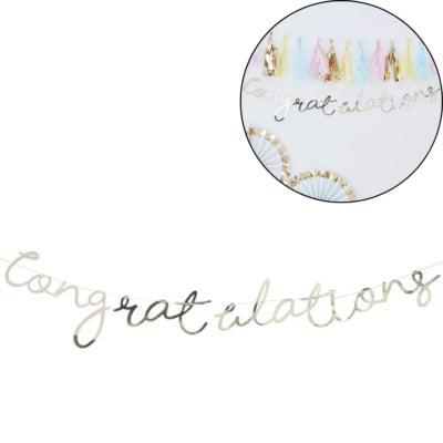 Ginger Ray letterslinger congratulations 150 cm | 20 stuks