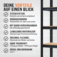 Stellingkast boutloos Zwart 180x90x40cm tot 875kg - thumbnail