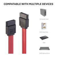 Lindy 33324 0.5m SATA SATA Zwart, Rood SATA-kabel - thumbnail