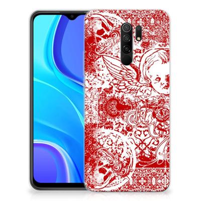 Silicone Back Case Xiaomi Redmi 9 Angel Skull Rood Silicone Back Case Xiaomi Redmi 9 Angel Skull Rood
