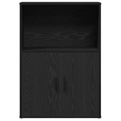 Boekenkast 60x24x85 cm bewerkt hout zwart eikenkleurig