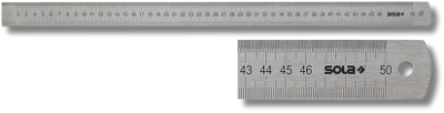 Sola Stalen lineaal 300x30x1mm RVS LSB300, dubbelzijdige maatverdeling mm/cm - 56104201 - 56104201