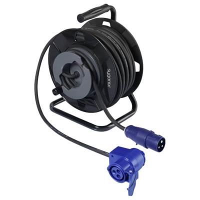 Sygonix SY-6684366 Kabelhaspel 25 m Zwart CEE-Cara-stekker