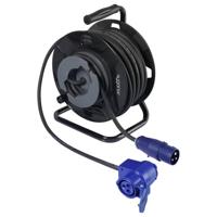 Sygonix SY-6684366 Kabelhaspel 25 m Zwart CEE-Cara-stekker - thumbnail