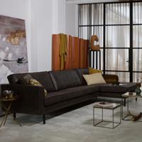 WOOOD Loungebank 'Rodeo' Rechts, Eco Leder, kleur Antraciet - thumbnail