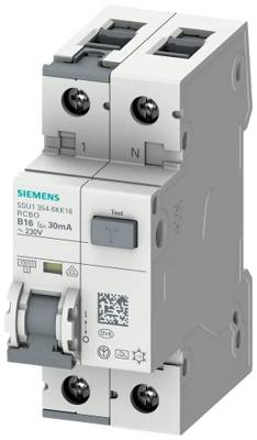 Siemens 5SU13546KK16 Aardlekschakelaar/zekeringautomaat 2-polig 16 A 0.03 A 230 V