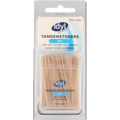 Idyl Tandenstokers dun met fluoride en mintsmaak 120 Stuks Idyl Tandenstokers dun met fluoride en mintsmaak 120 Stuks