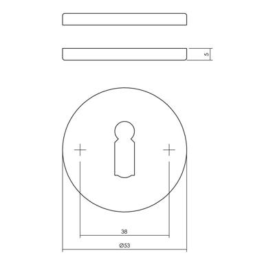 Sleutelrozetten Verdekt !53x5mm Str Sl !53x5 Zwart