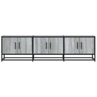 Tv-meubel 150x35x41 cm bewerkt hout metaal grijs sonoma eiken - thumbnail